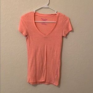 Neon orange v neck American Eagle